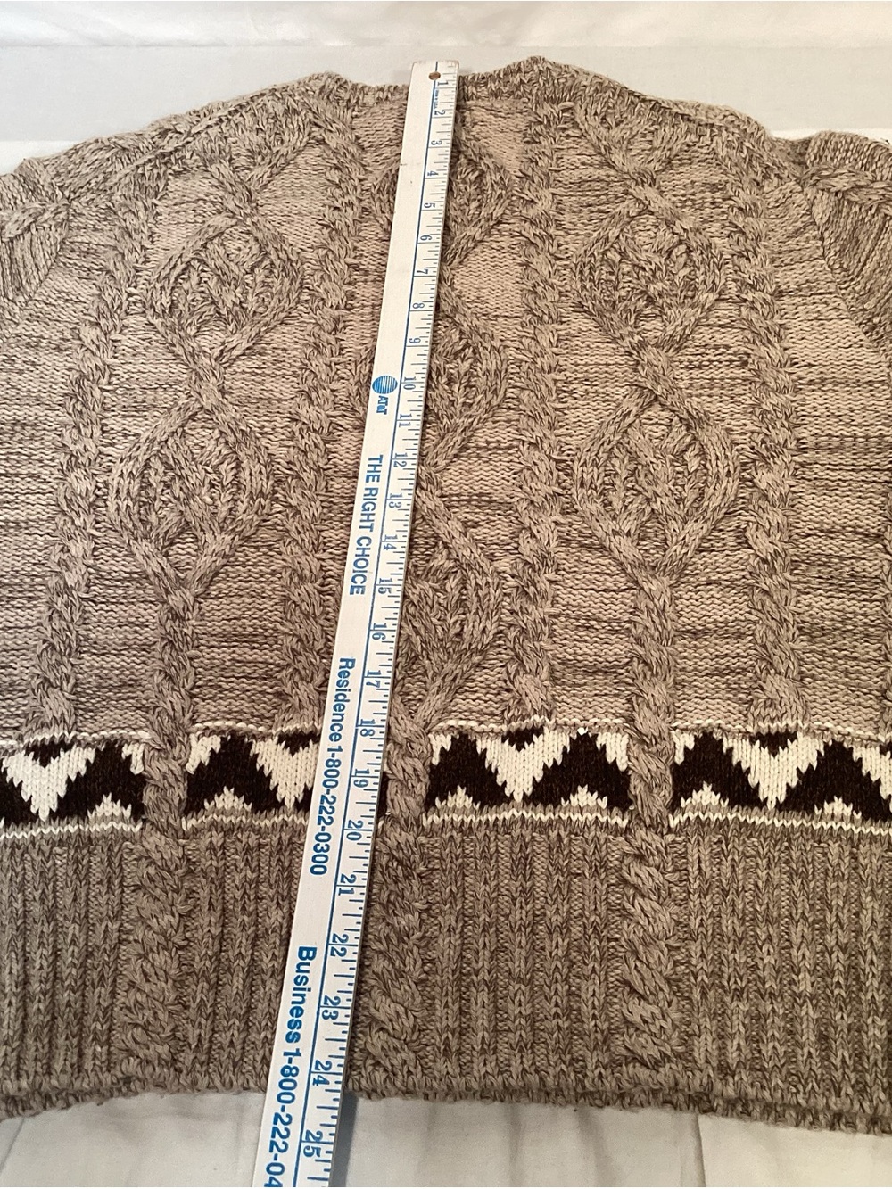 Polo Ralph Lauren Women’s Cable Knit Sweater Aztec Design Trim Size XL - Picture 14 of 15